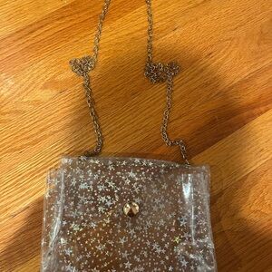 Clear Star-Patterned Chain Bag